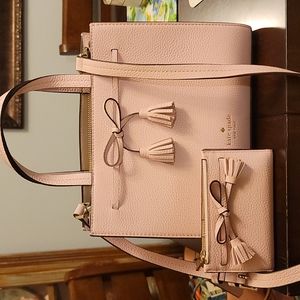 ✨️SALE✨️ NWOT Kate Spade Pastel Pink Satchel with matching wallet.